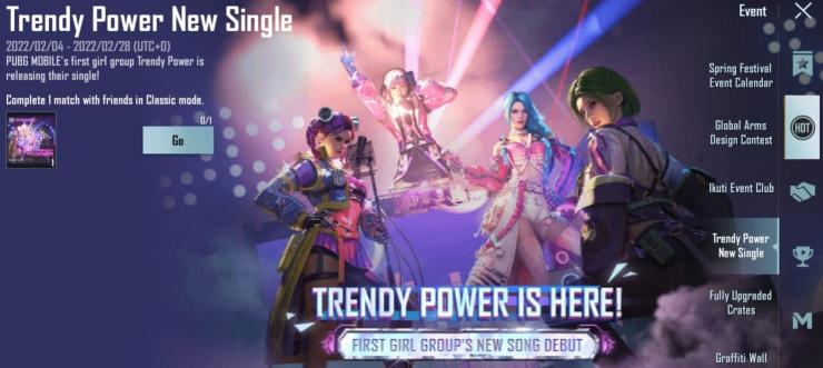 Trendy Power Hadir Untuk Pertama Kalinya di PUBGM